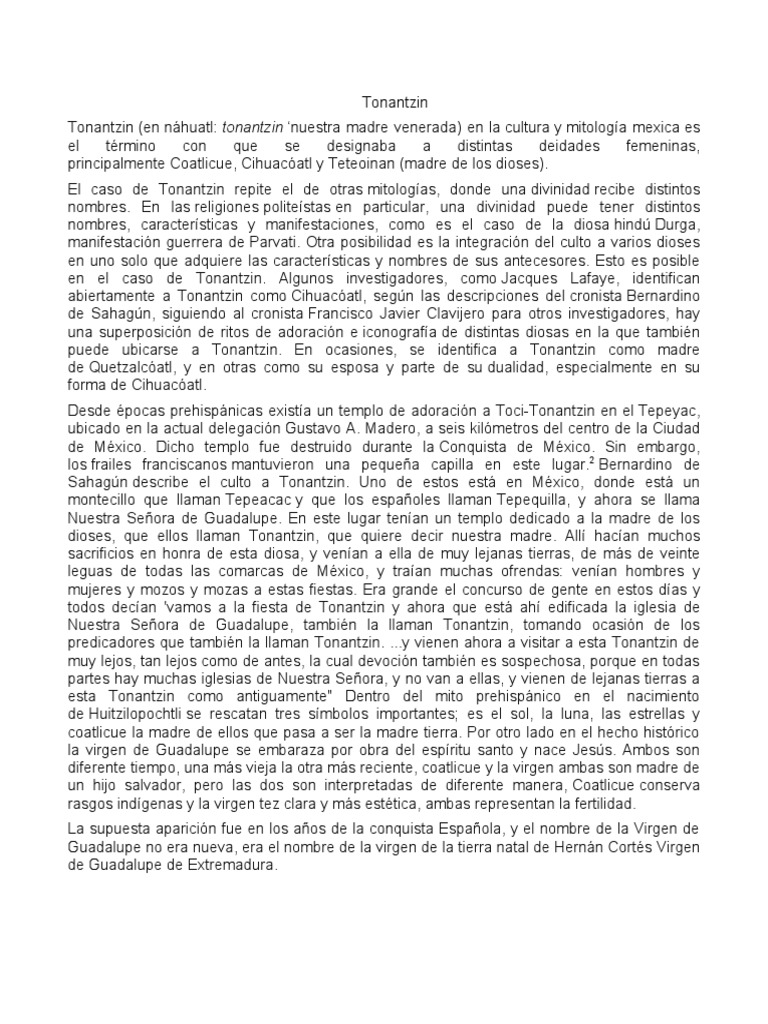 Tonantzin | PDF