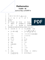 Mathematics: Class - Xi Answer Key of DPP-4
