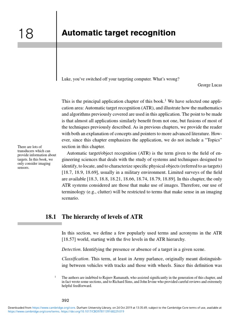 Automatic Target Recognition Overview | PDF | Infrared | Image Segmentation