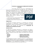 ACTA DE CONSTITUCION DE LA ASOCIACION DE COMERCIANTES  PROSPEROS DE MI PERU