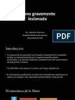 Mano Gravemente Lesionada: Dra. Valentina Echeverría Residente Medicina de Urgencia Universidad de Chile