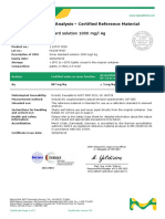 Certificate of Analysis - Certified Reference Material: Certipur Silver Standard Solution 1000 MG/L Ag