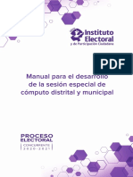 Manual para El Desarrollo de La Sesión Especial de Cómputo Distrital y Municipal