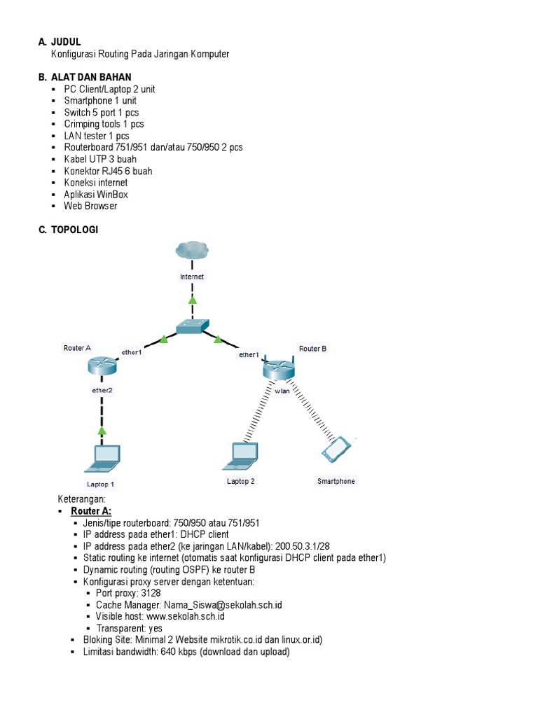 Konfigurasi Routing Jaringan MikroTik | PDF