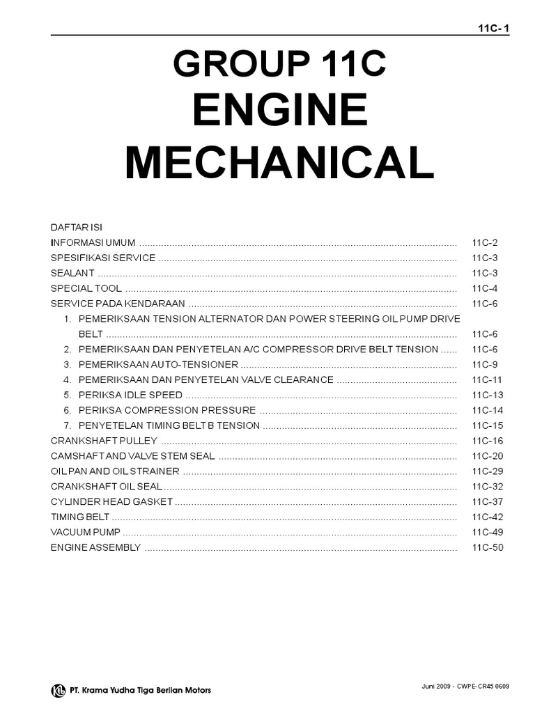 Engine Mechanical: Group 11C | PDF | Propulsion | Engines