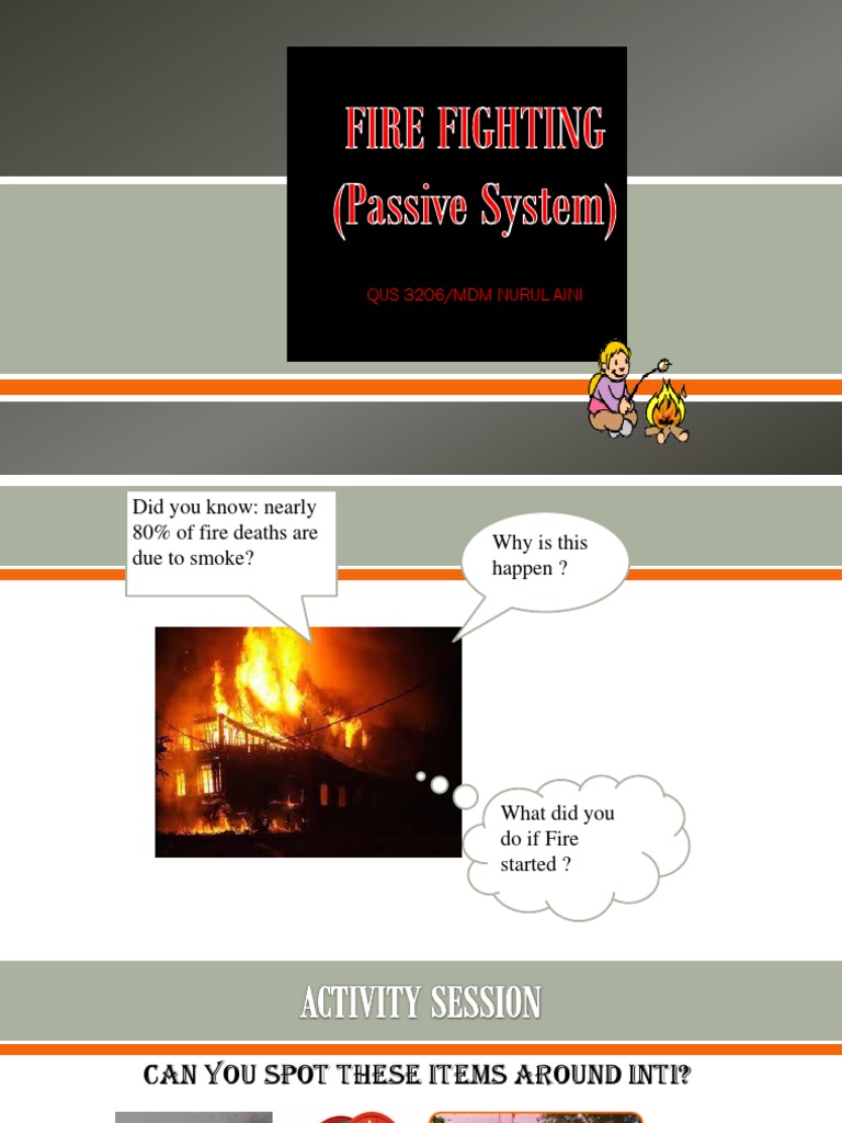Lecture 4 Passive Fire Fighting System PDF Firefighter Fires
