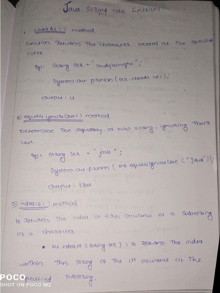 Java String Class Functions PDF