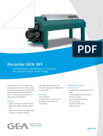 Decanter UCA 501: Technical Data - Dewatering of Municipal and Industrial Waste Water Sludge