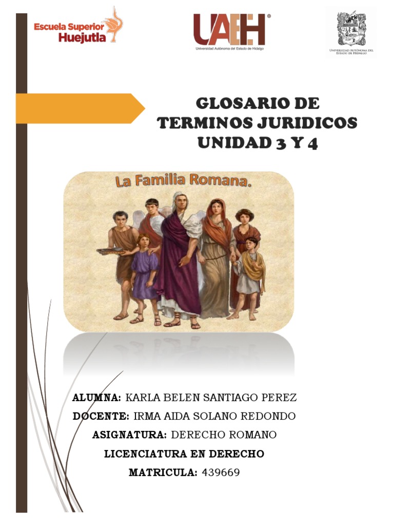 Glosario - Derecho Romano | PDF | Instituciones sociales | Roma antigua
