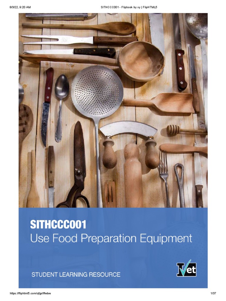 SITHCCC001 Use Food Preparation Equipment PDF