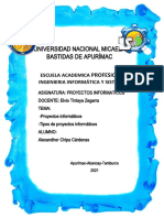 Monografia Proyectos Informaticos y Tipos de Proyectos Informaticos