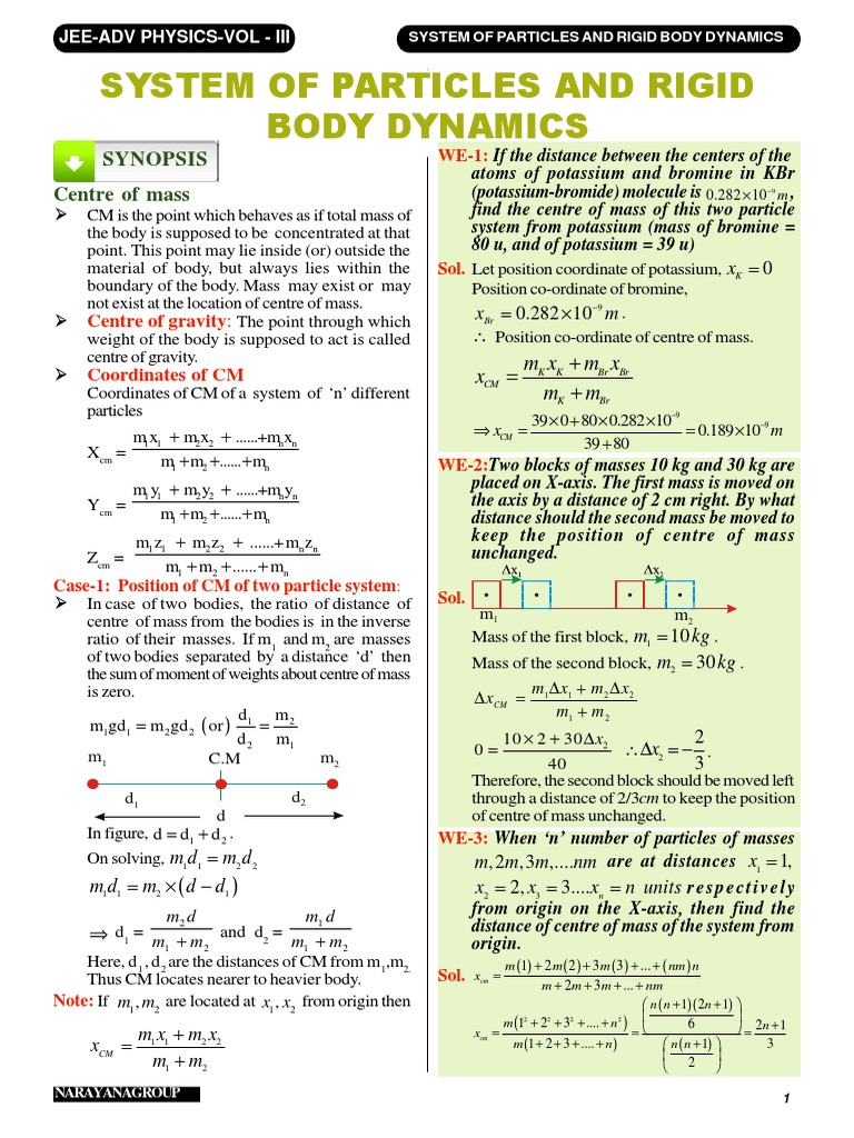 Dynamics of Particles and Rigid Bodies | PDF | Force | Center Of Mass