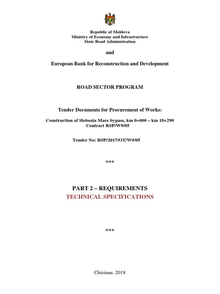 TD Part 2 Section VI Requirements Technical Specification | PDF.