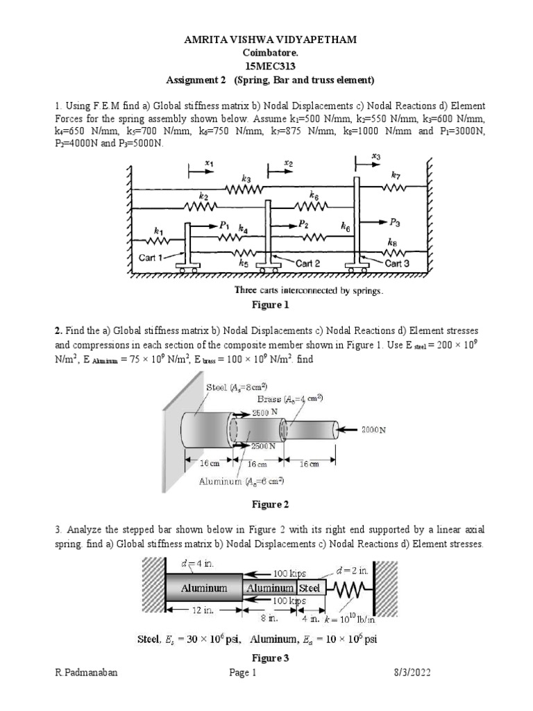 Springs, Bar, Truss Elements | PDF