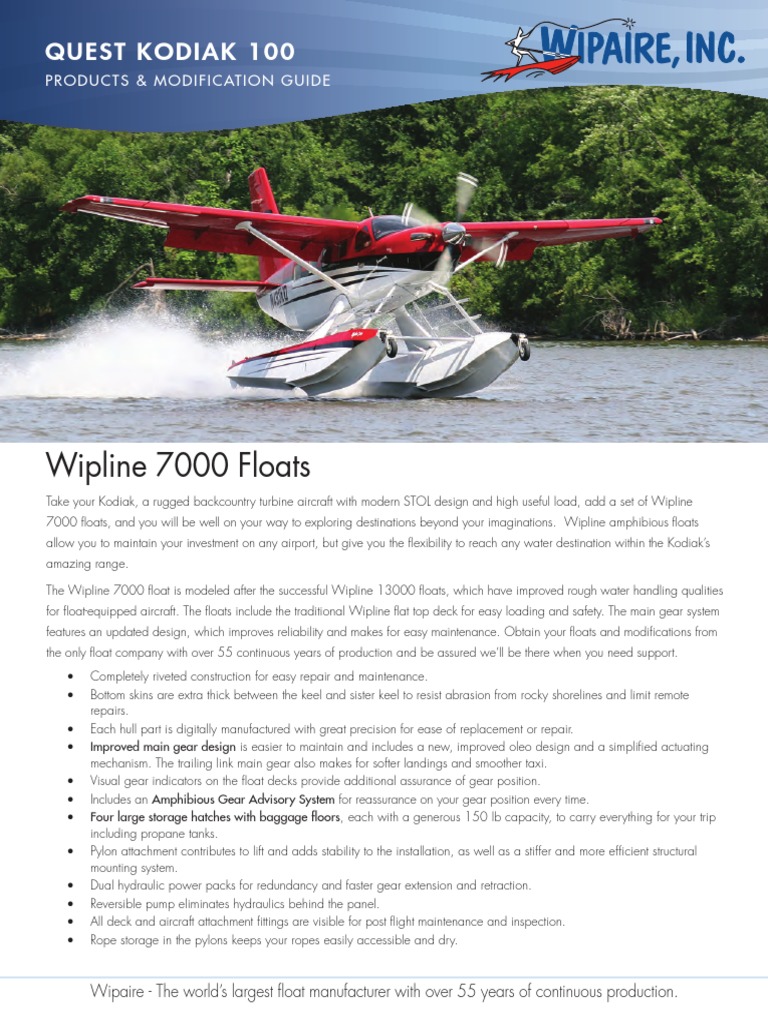 Products & Modification Guide Quest Kodiak 100 | PDF | Buoyancy | Aircraft