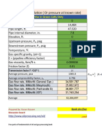 Gas Rate Calculation (Or Pressure at Known Rate) : Write in Green Cells Only