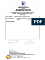 Monitoring and Evaluation Report For The School Watching and Hazard Mapping SY 2021-2022