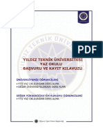 YTÜ Yaz Okulu Başvuru Ve Kayıt Kılavuzu