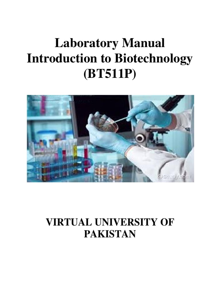 Practical Manual BT511P Introduction To Biotechnology PDF