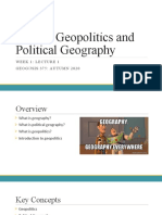 Intro To Geopolitics and Political Geography: Week 1: Lecture 1 GEOG/JSIS 375: AUTUMN 2020