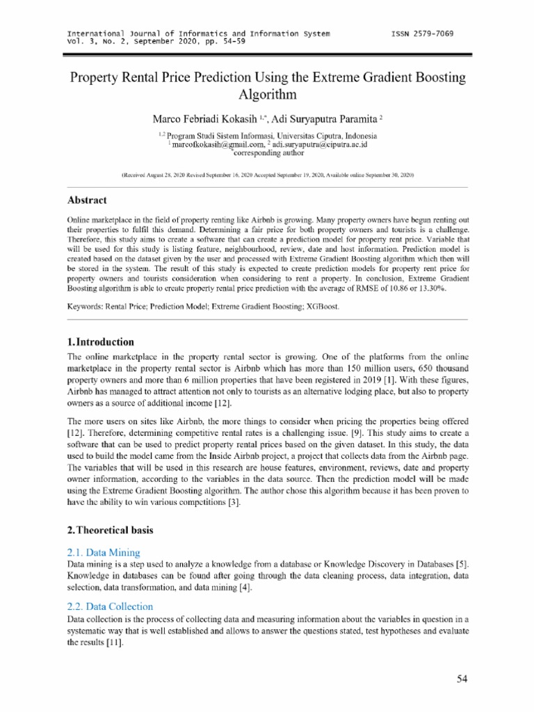 Property Rental Price Prediction Using The Extreme Gradient Boosting ...