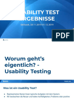 Usability Test Ergebnisse