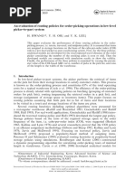 An Evaluation of Routing Policies For Order-Picking Operations in Low-Level Picker-To-part System