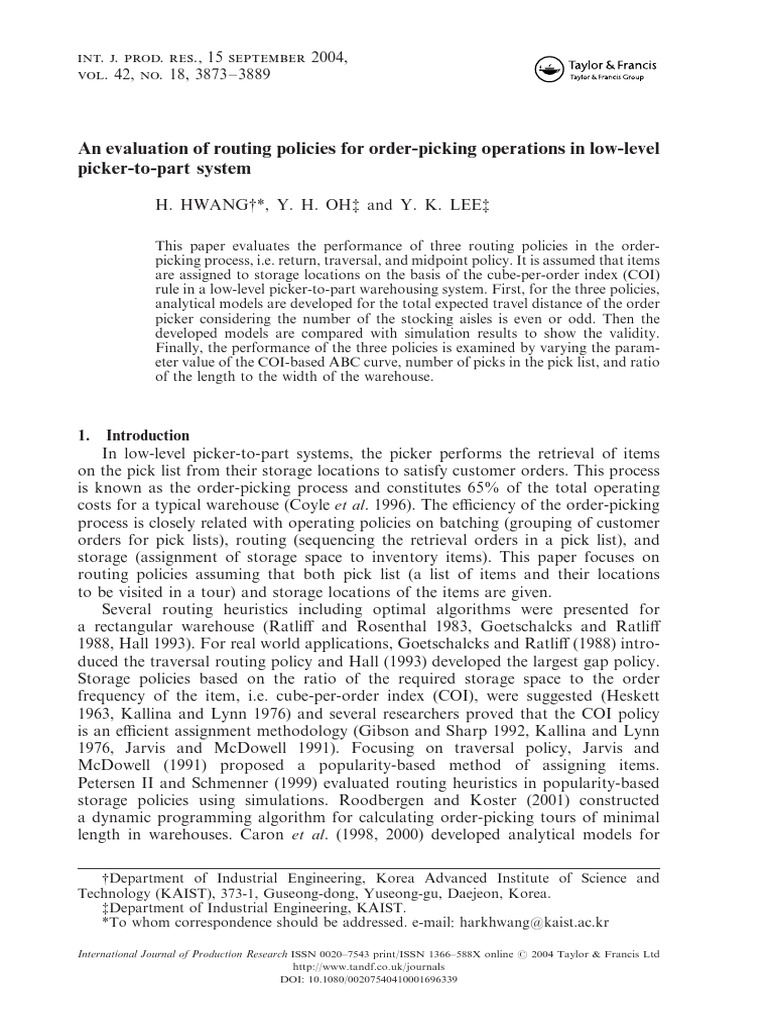 An Evaluation of Routing Policies For Order-Picking Operations in Low ...