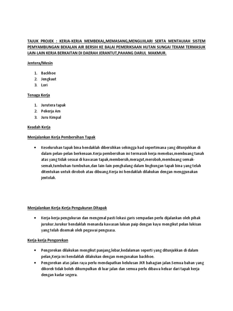 Wms Method Statement Pdf
