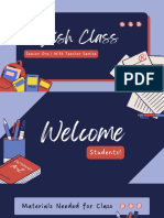 Blue and Red Cream Illustrative English Class Education Presentation