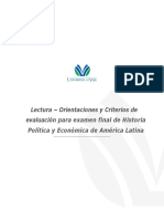 Lectura-Orientaciones y criterios de evaluación para examen Final de Historia Política y Económica de América Latina