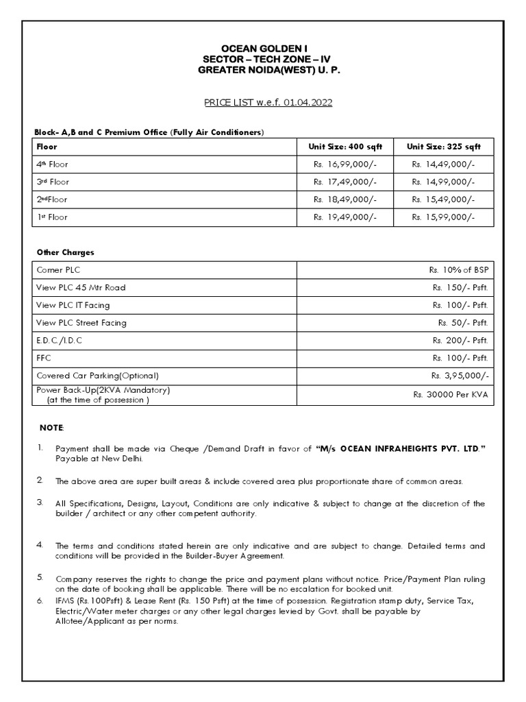 Abc Price List PDF Payments Taxes