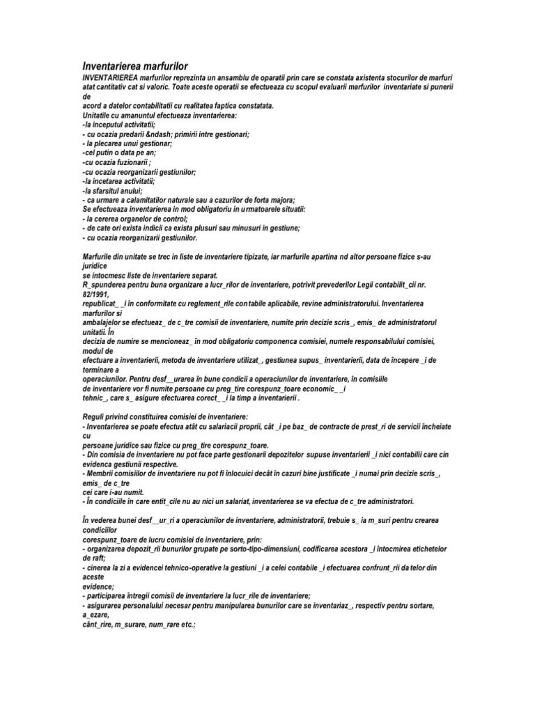 Inventarierea Marfurilor | PDF