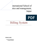 International School of Informatics and Management, Jaipur: Billing System