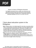 Report On Status of Philippine Education