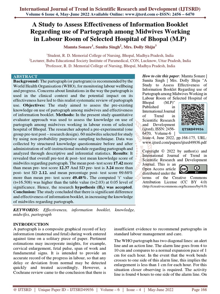 A Study To Assess Effectiveness of Information Booklet Regarding Use of ...