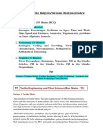 Common For The Subjects/Streams Mentioned Below: Textile Engineering and Fibre Science (Max. Marks: 70)