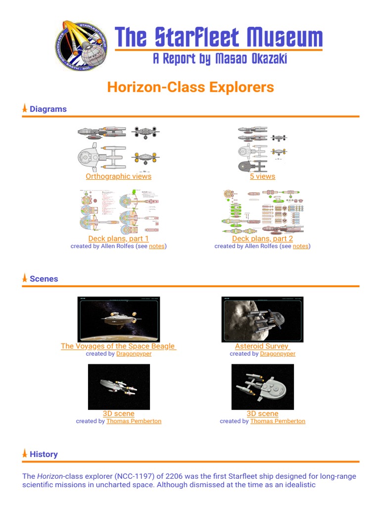 Horizon-Class Explorer Overview | PDF | Starfleet | United Federation ...