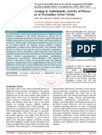 Phytochemical Screening and Anthelmintic Activity of Flower Extract of Nyctanthes Arbor Tristis