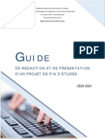 GUIDE  DE REDACTION ET DE  PRESENTATION  MEMOIRE  departement pharmacie  2021 2022 version final