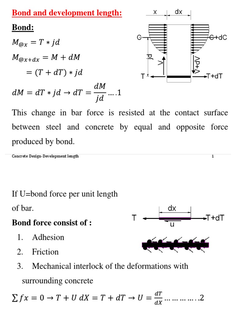 Concrete Bond & Development Length Guide | PDF | Beam (Structure) | Bending