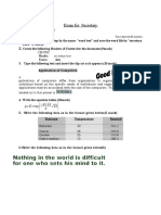 Exam For Secretary: I Ms-Word Exam (45%)