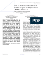 The Assessment of Probiotic To Inhibition of Glucosyltransferase Enzyme of Streptococcus Mutans Atcc25175