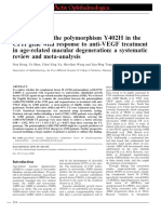 Acta Ophthalmologica - 2016 - Hong - Association of the polymorphism Y402H in the CFH gene with response to anti‐VEGF