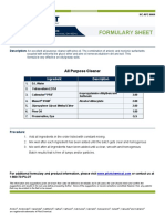 Formulary Sheet: All Purpose Cleaner
