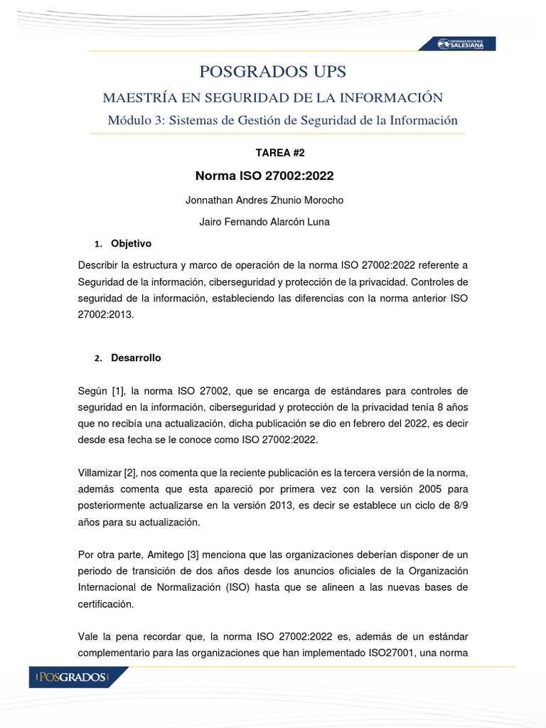 Norma ISO 27002:2022 y sus Controles | PDF | La seguridad informática ...