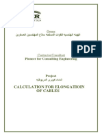 Calculation For Elongatioin of Cables