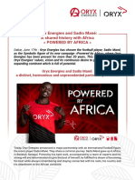 Oryx Energies and Sadio Mané: A Shared History With Africa Powered by Africa