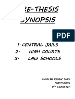 Pre-Thesis Synopsis: 1. Central Jails 2. High Courts 3. Law Schools