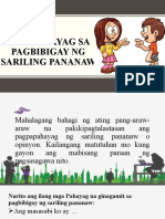 Mga Pahayag Sa Pagbibigay NG Sariling Pananaw
